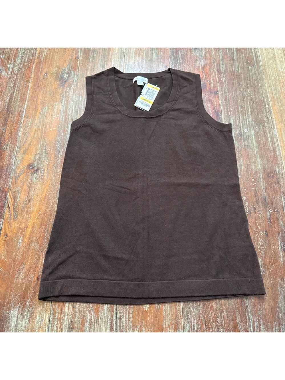 Charter Club NWT Cocoa Bean Brown Knit Shell Tank Top - Size Medium Minimalist